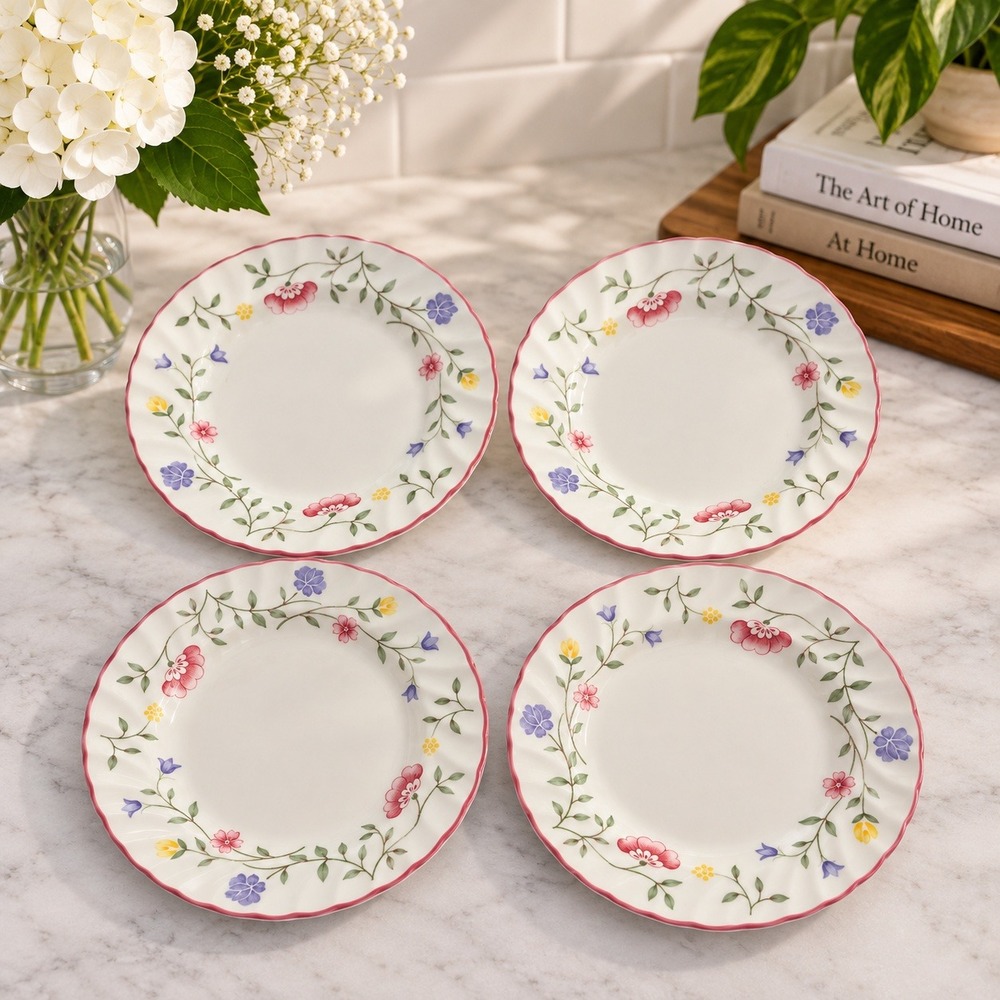 Johnson Bros Summer Chintz Bread Plates 6 In Floral Scalloped Set of 4 Cottageco